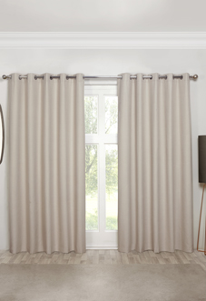 Cosmos (Blackout) Eyelet, Natural - Ready Made Curtains